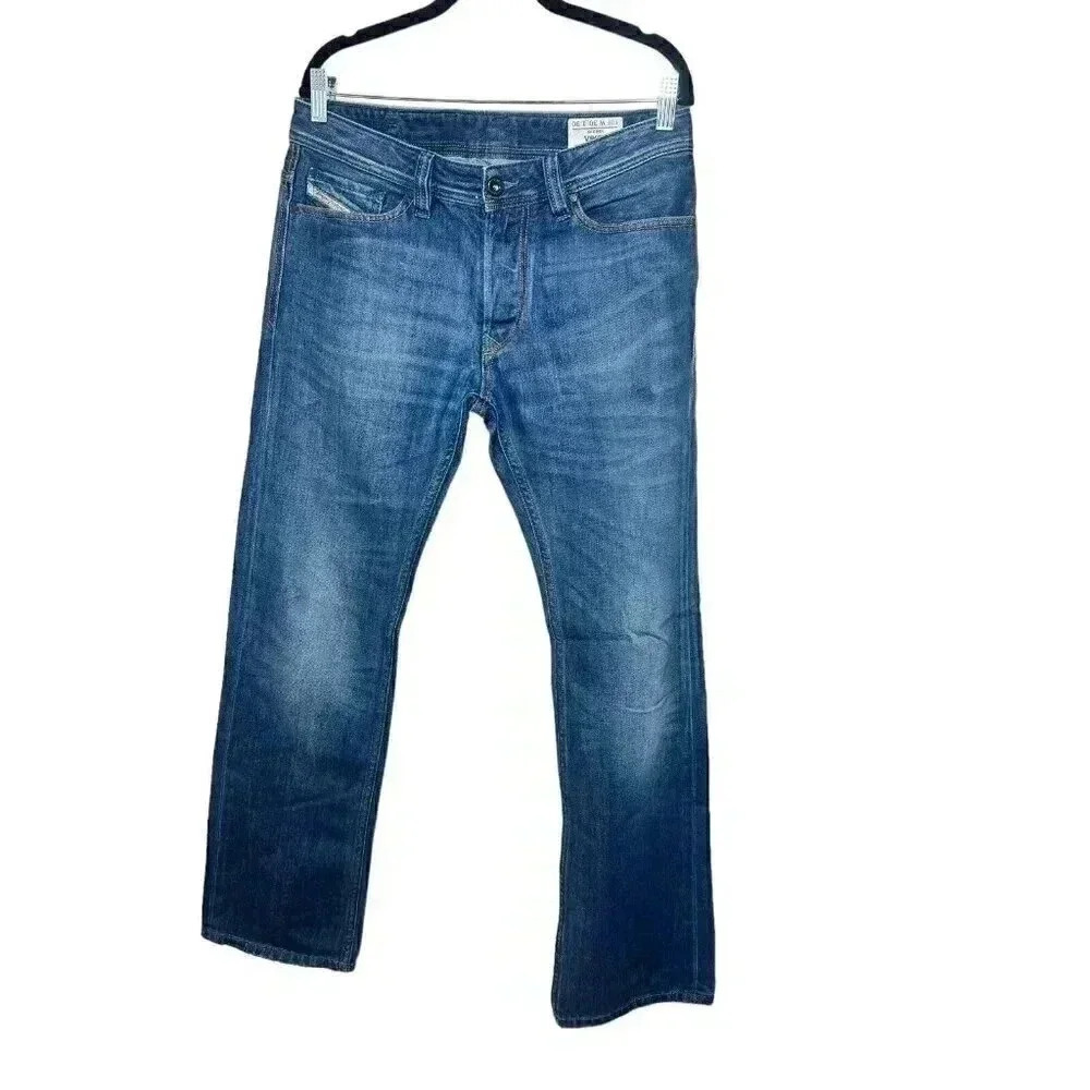 Diesel Viker Regular Straight Fit Blue Distressed Jeans Mens 30x30